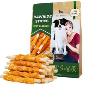 Natural Chicken-Wrapped Rawhide Sticks