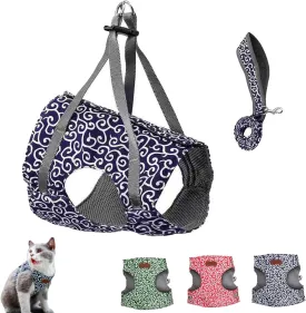 Niowatchted - Cat Dogs Vest Harness and Leash Anti-Break Away Chest Strap Cat Clothes, Breathable Cats Harness Set, Escape Proof Soft Adjustable Vest Harnesses for Cats Walking (Purple, XL)