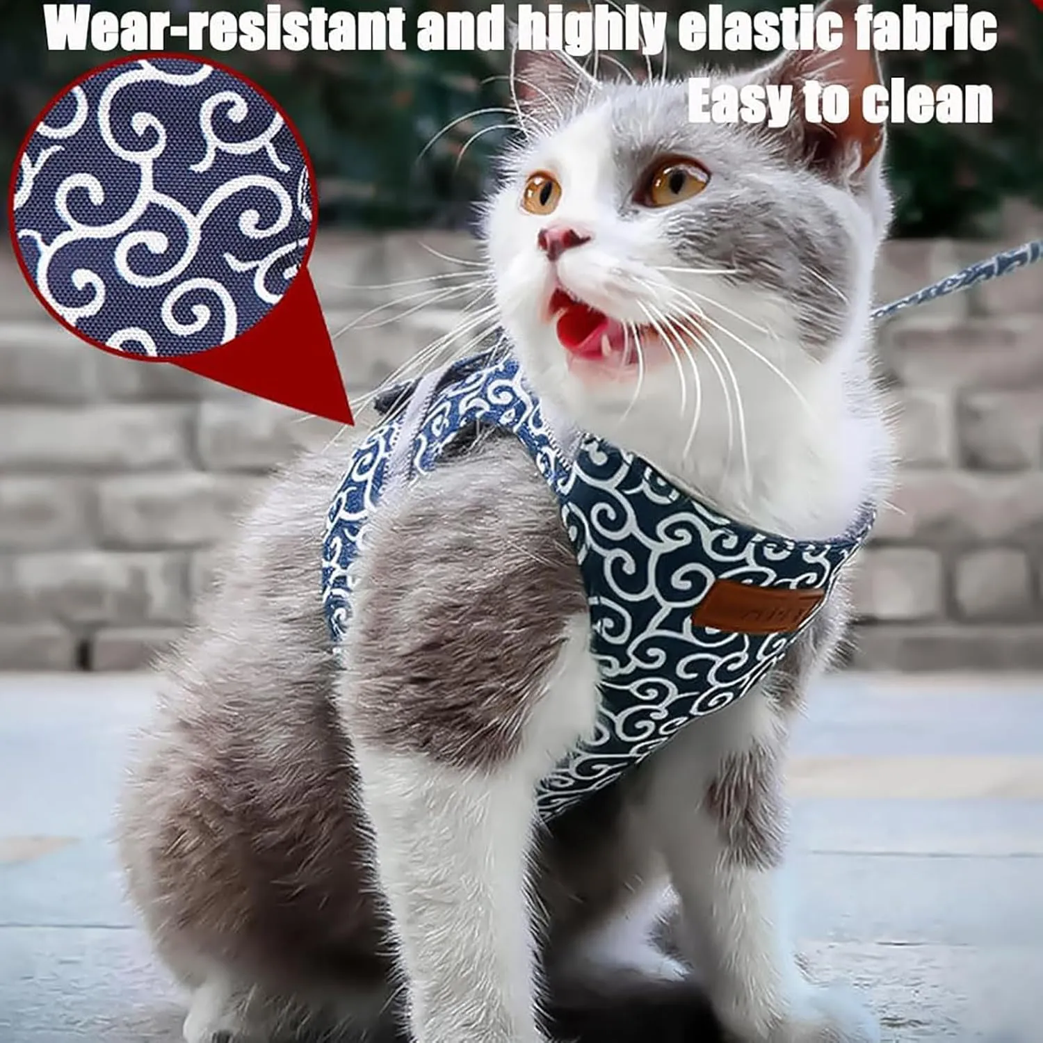Niowatchted - Cat Dogs Vest Harness and Leash Anti-Break Away Chest Strap Cat Clothes, Breathable Cats Harness Set, Escape Proof Soft Adjustable Vest Harnesses for Cats Walking (Purple, XL)