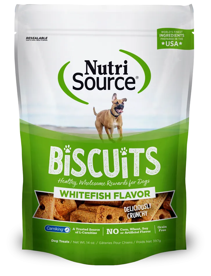 Nutrisource Grain Free Biscuits Whitefish Recipe Dog Treats
