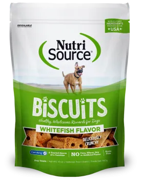 Nutrisource Grain Free Biscuits Whitefish Recipe Dog Treats