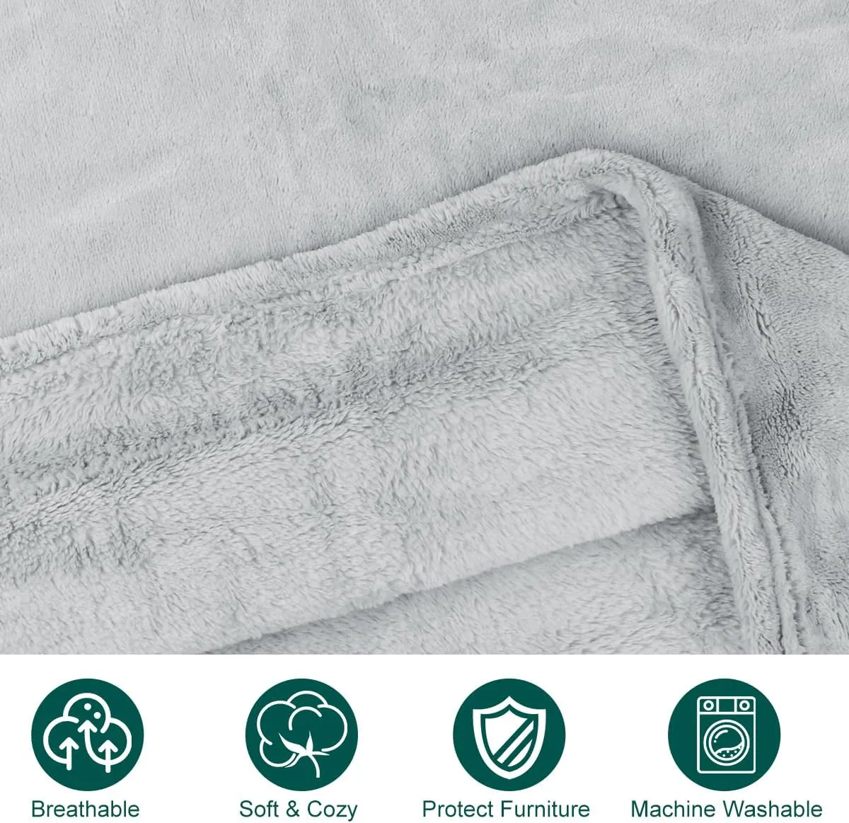 Onarway Dog Blanket Washable for Puppy: 4 Packs Dog Blankets 40x28 - Fluffy Soft Small Throw for Cat Puppy Kitten Dogs - Fleece Pet Blankets for Bed Sofa Car and Indoor - Light Grey
