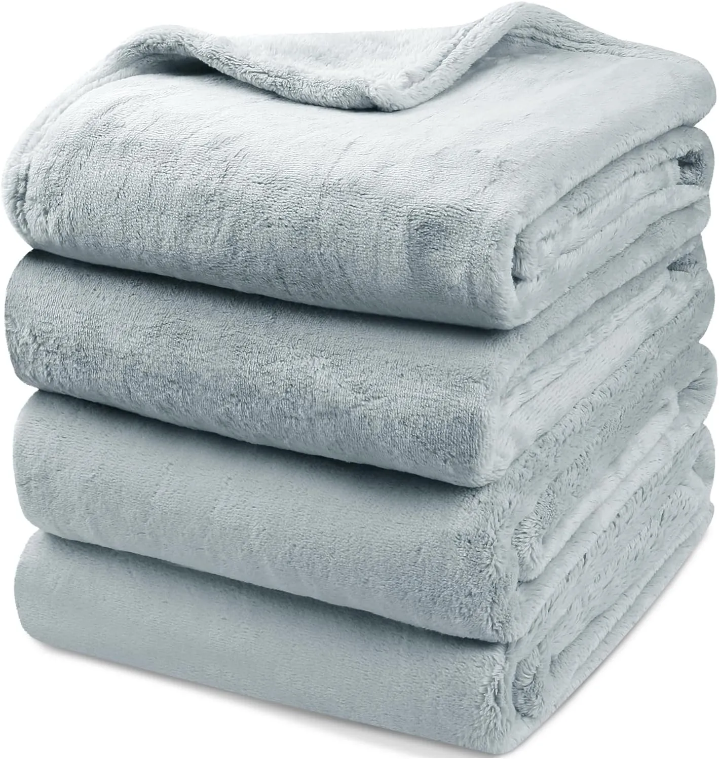 Onarway Dog Blanket Washable for Puppy: 4 Packs Dog Blankets 40x28 - Fluffy Soft Small Throw for Cat Puppy Kitten Dogs - Fleece Pet Blankets for Bed Sofa Car and Indoor - Light Grey