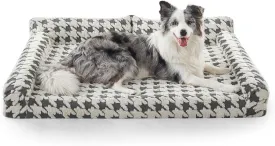 Orthopedic Dog Beds for Large Dogs Washable, Detachable Side Bolster and Pillow, Large Dog Sofa with Memory Foam, with Removable Cover and Non-Slip Bottom, Grey