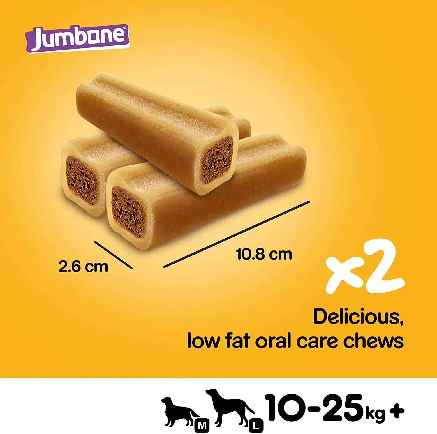 Pedigree Jumbone Medium Dog Low Fat Treats Beef & poultry Pack of  24 x 90gm