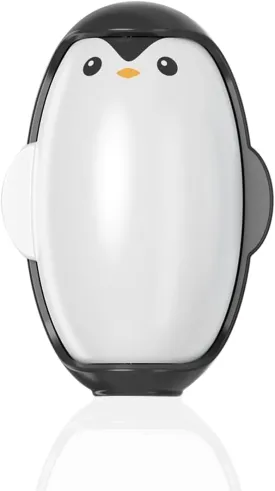 Penguin Shape Reusable Lint Roller Ball, Penguin Sticky Lint Remover, Penguin Hair Sticky Device, Penguin Hair Sticky Roller, Penguin Pet Hair Remover, Cute Penguin Lint Roller for Pets (Black)
