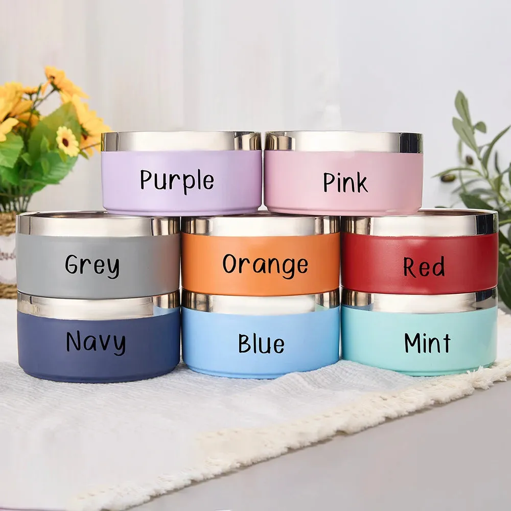 Personalized Dog Food & Water Bowls - Custom Stainless Steel Pet Accessory for Cats & Dogs
