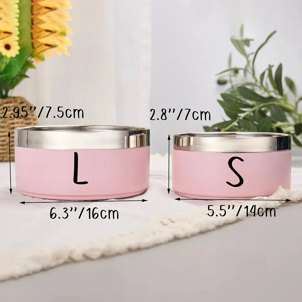 Personalized Dog Food & Water Bowls - Custom Stainless Steel Pet Accessory for Cats & Dogs