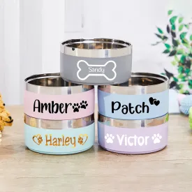 Personalized Dog Food & Water Bowls - Custom Stainless Steel Pet Accessory for Cats & Dogs