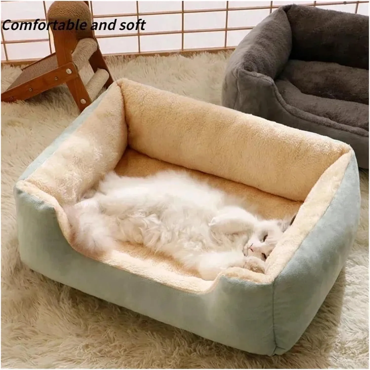 Pet Mat Beds, Pet Puppy Cushions, Dog and Cat Houses Habitats House Supplies, Multiple Colours and Sizes(Gray,S 45x30cm)