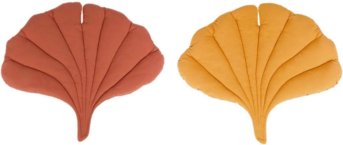 Pet Mat for Dogs, Double-Sided Cotton Cat & Dog Bed Pad with Leaf Design, Comfortable & Durable Portable Camping Sleeping Cushion for Small & Medium Dogs (Ginkgo Leaf, 28"x24.5")