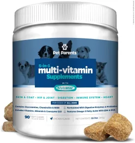 Pet Parents USA Dog Multivitamin 4g 90c- Omega 3 For Dogs   Glucosamine for Dogs   Dog Probiotics   MSM for Dogs, Multivitamin for Dogs, Dog Vitamins   Dog Immunity, Vitamins For Dogs & Puppy Vitamins