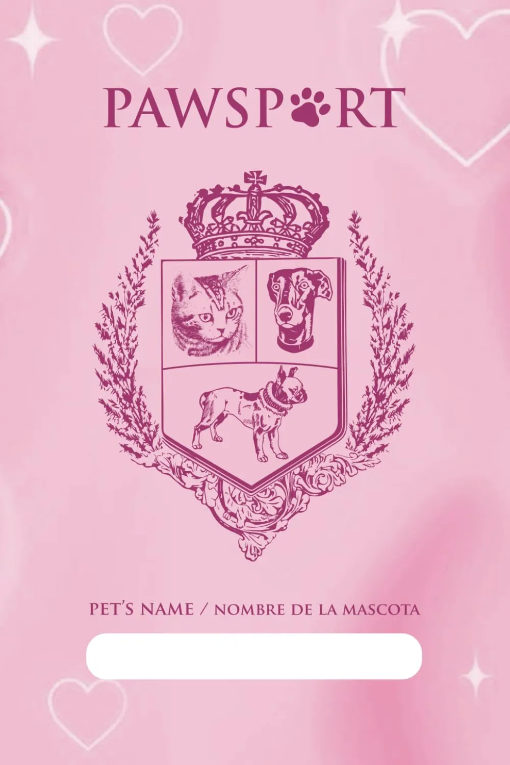 Pet Passport & Medical Record, for Pet Health and Travel, Bilingual English Spanish 4x6 (PINK): Animal Health & Vaccine Record Book   2024 7 8
