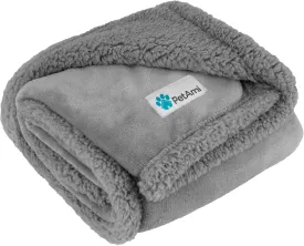 PetAmi Waterproof Dog Blanket for Small Medium Dog Puppy Cat Throw for Couch Cover Leakproof Protection, Sherpa Fleece, Reversible Soft Washable 29x40 Light Gray
