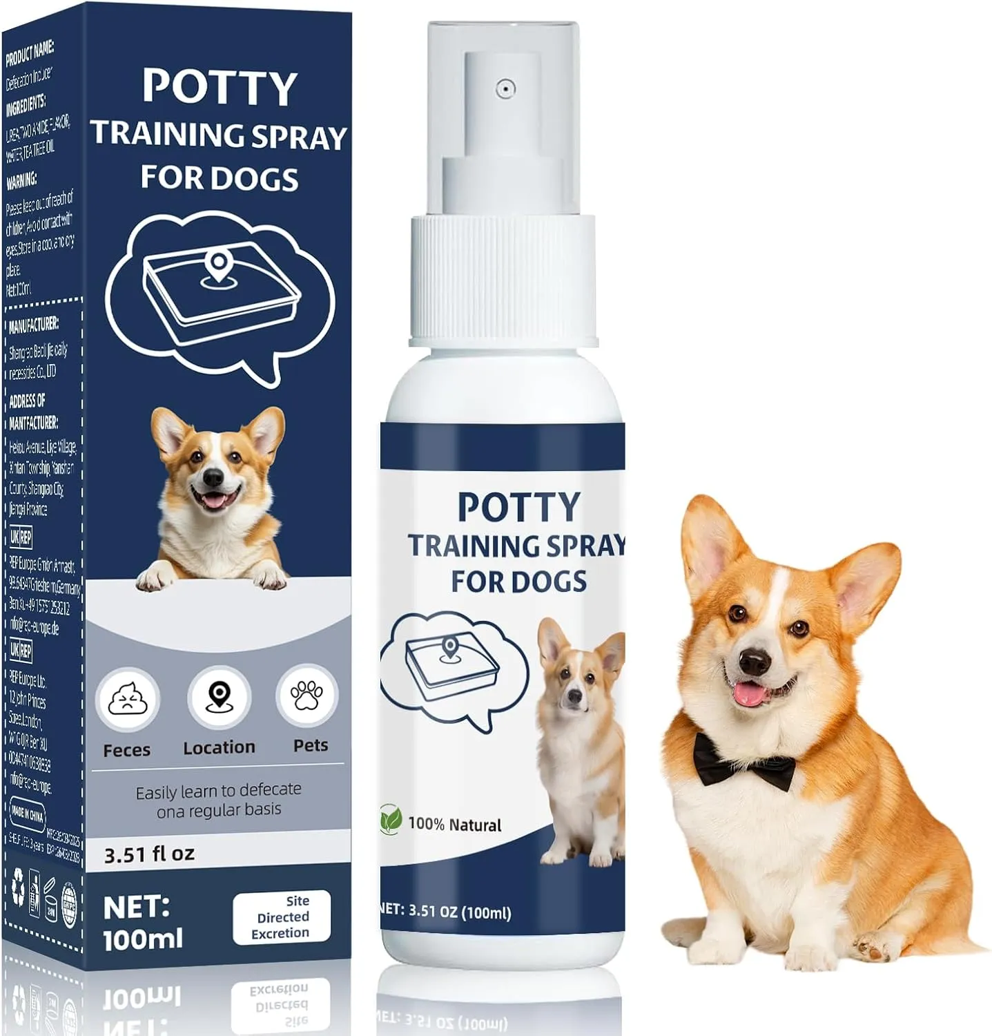 Potty Training Spray for Dogs,Puppy Potty Training Spray,Address Canine Inappropriate Elimination Habits | Proven HousebreakiHousebreng Methods for Indoor & Outdoor Environments 3.5 Oz