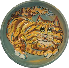 "Morrisy Red Robin" Cat Dish by Debby Carman