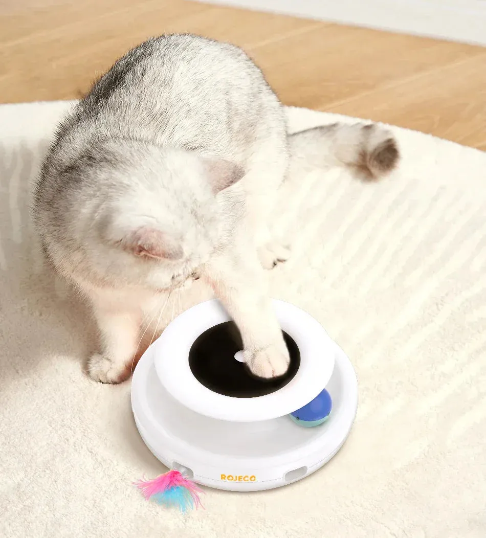 ROJECO 2-in-1 Interactive Cat Toy Set with Automatic Feather and Fun Ball
