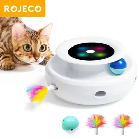 ROJECO 2-in-1 Interactive Cat Toy Set with Automatic Feather and Fun Ball