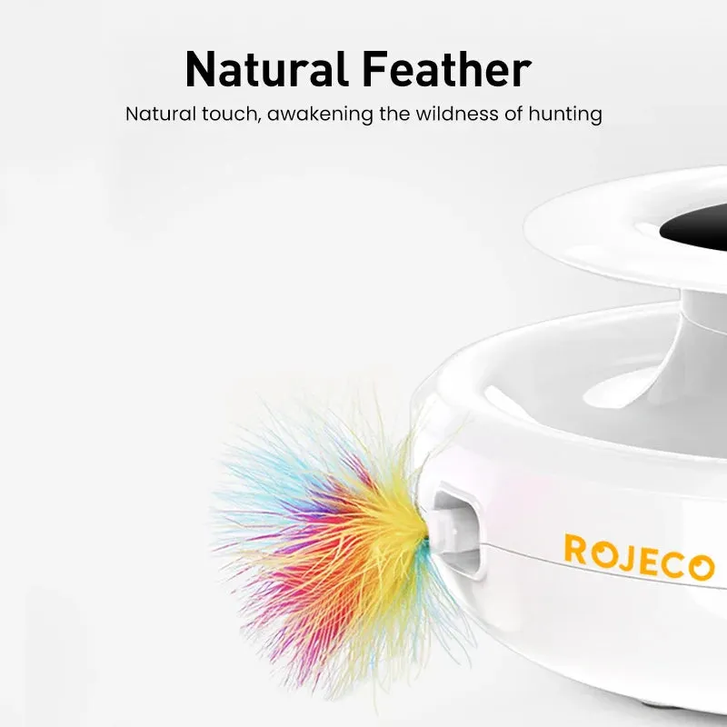 ROJECO 2-in-1 Interactive Cat Toy Set with Automatic Feather and Fun Ball