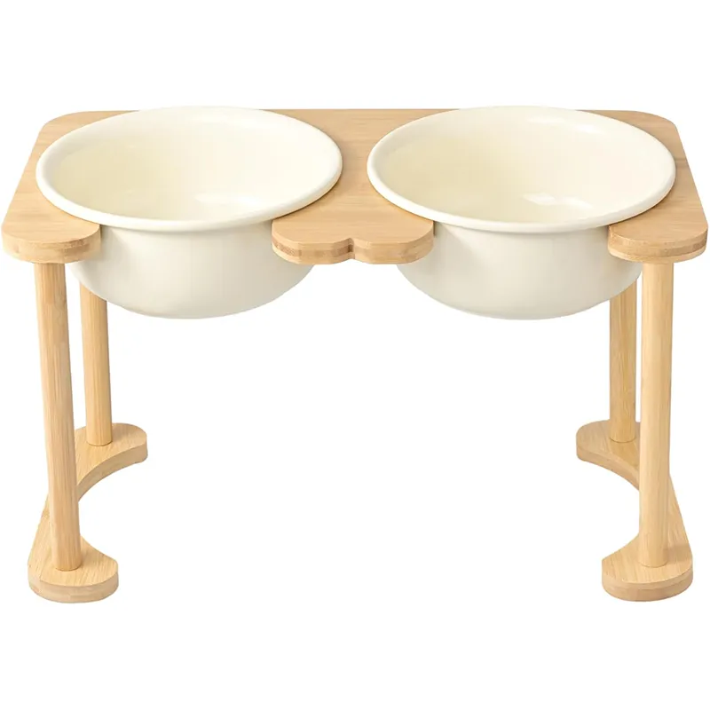 Romanesque Elevated Ceramic Pet Bowl Set