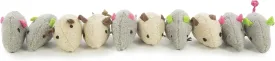 SmartyKat (20 Count) Skitter Critters Value Pack Catnip Cat Toys - Gray/Cream, 20 Count