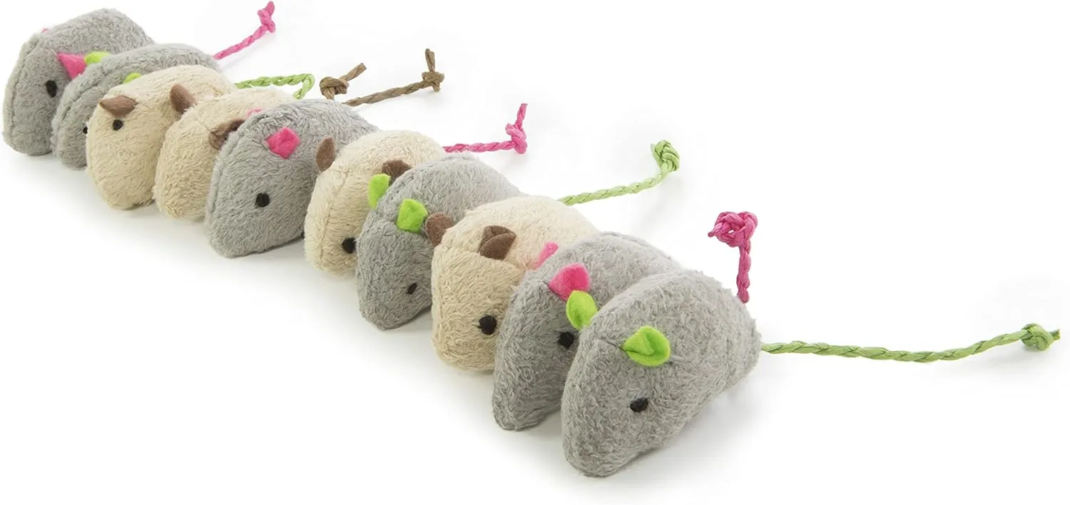 SmartyKat (20 Count) Skitter Critters Value Pack Catnip Cat Toys - Gray/Cream, 20 Count