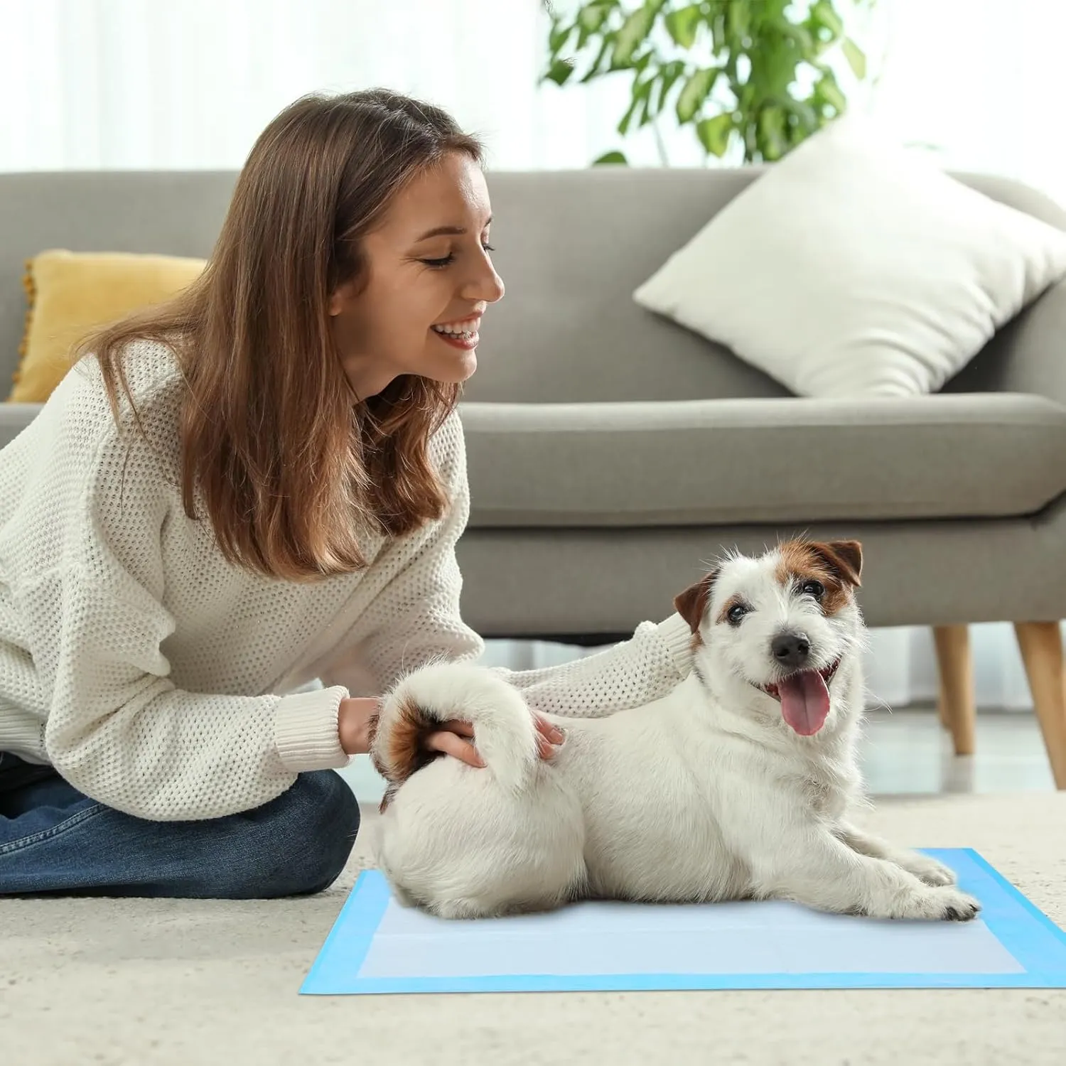 Super-Absorbent Waterproof Dog and Puppy Pet Training Pad, Housebreaking Pet Pad,Blue (28"X44"(100PCS))