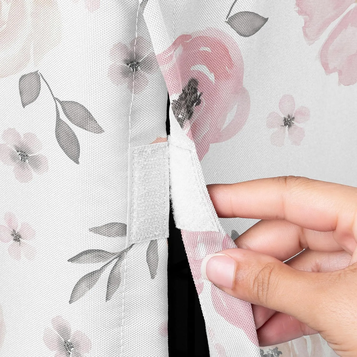 Sweet Jojo Designs 24in. Small Dog Crate Cover (Pink/Grey Boho Floral) for Girls Pet Cage, Kennel Covers (Watercolor, Flower, Elegant Rose, Bohemian, Shabby Chic, Farmhouse, Nature, Blush & Gray)