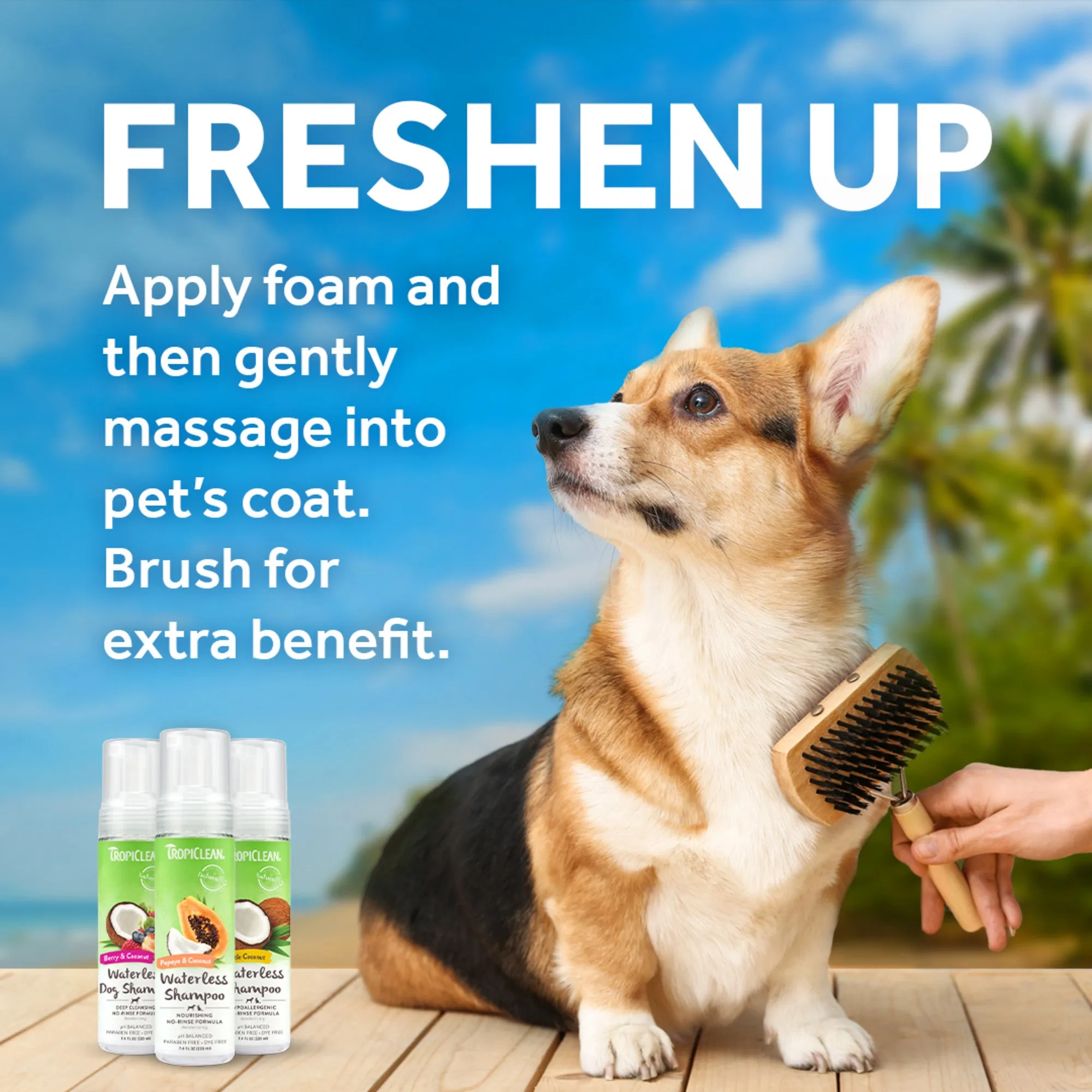 Tropiclean Papaya & Coconut 7.4-oz, Waterless Pet Shampoo