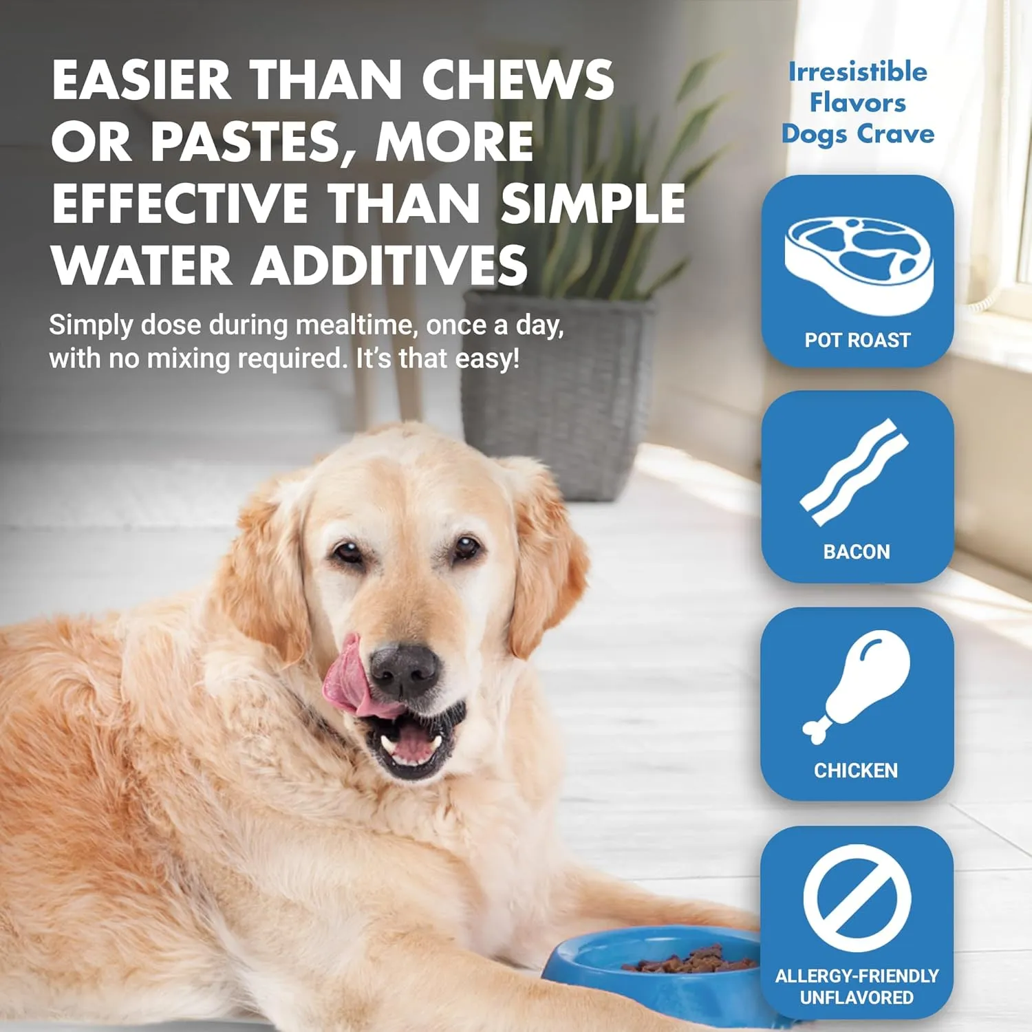 Ultimate Dog Dental Care Solution: Teeth Cleaning & Plaque Remover Food Additive - Fresh Breath Mouthwash, Tartar Control, and Gum Health Support - Premium Pet Product