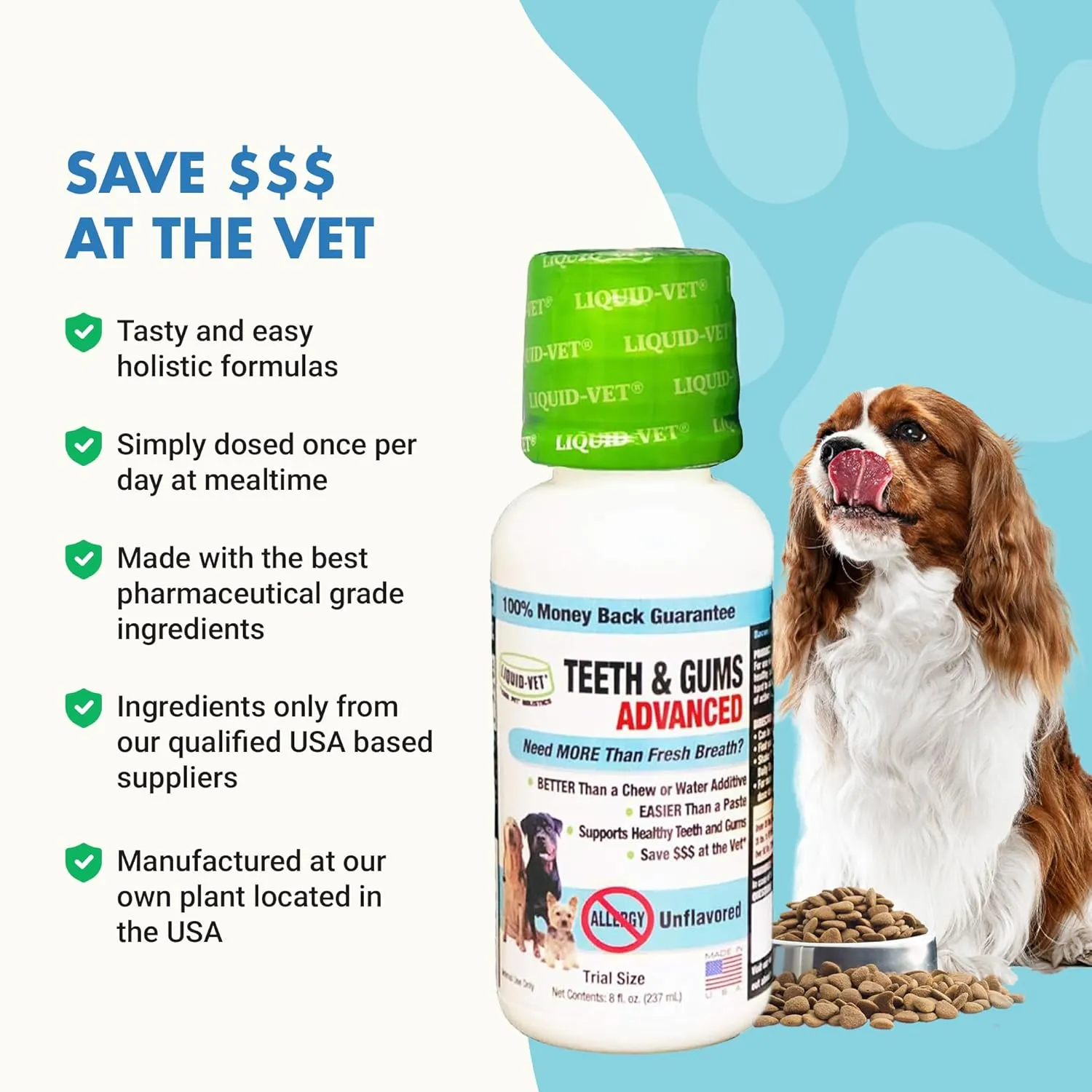 Ultimate Dog Dental Care Solution: Teeth Cleaning & Plaque Remover Food Additive - Fresh Breath Mouthwash, Tartar Control, and Gum Health Support - Premium Pet Product