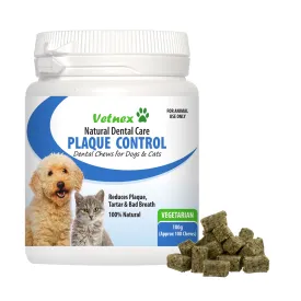 Vetnex Plaque Control Dental Chews for Dogs & Cats 100g - Vegetarian