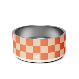 WUFORIA Checker Peachy Orange 32oz Dog Bowl