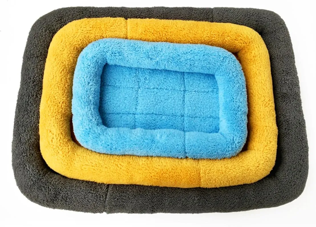 XIAOYU Winter Warm Comfortable Pet Dog Cat Sleeping Bed Mat for Pet House/Kennels/Cage/Crate Bed, Yellow, L