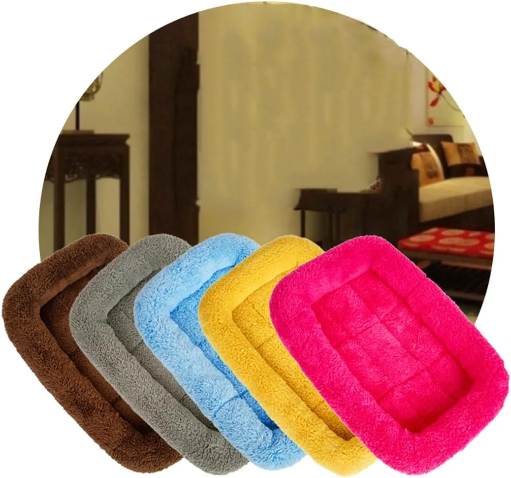 XIAOYU Winter Warm Comfortable Pet Dog Cat Sleeping Bed Mat for Pet House/Kennels/Cage/Crate Bed, Yellow, L