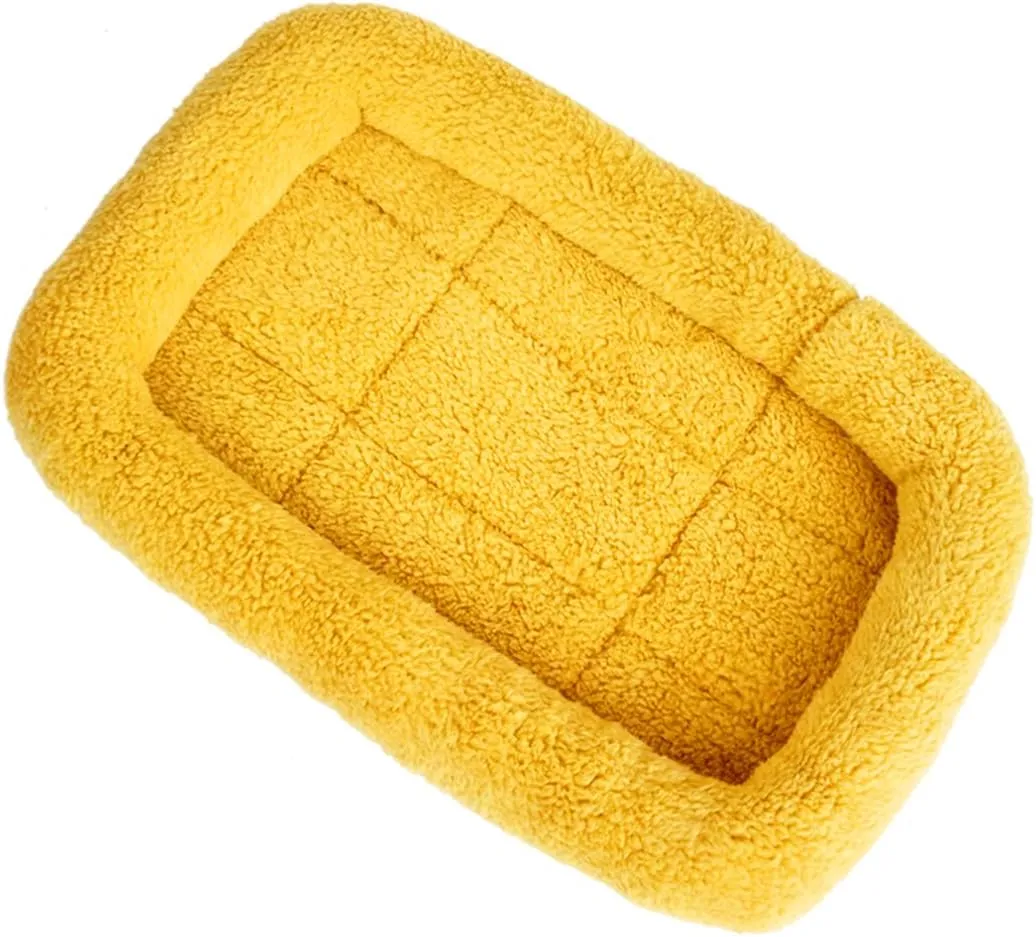 XIAOYU Winter Warm Comfortable Pet Dog Cat Sleeping Bed Mat for Pet House/Kennels/Cage/Crate Bed, Yellow, L