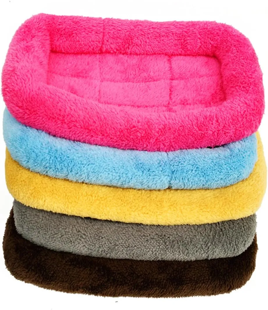 XIAOYU Winter Warm Comfortable Pet Dog Cat Sleeping Bed Mat for Pet House/Kennels/Cage/Crate Bed, Yellow, L