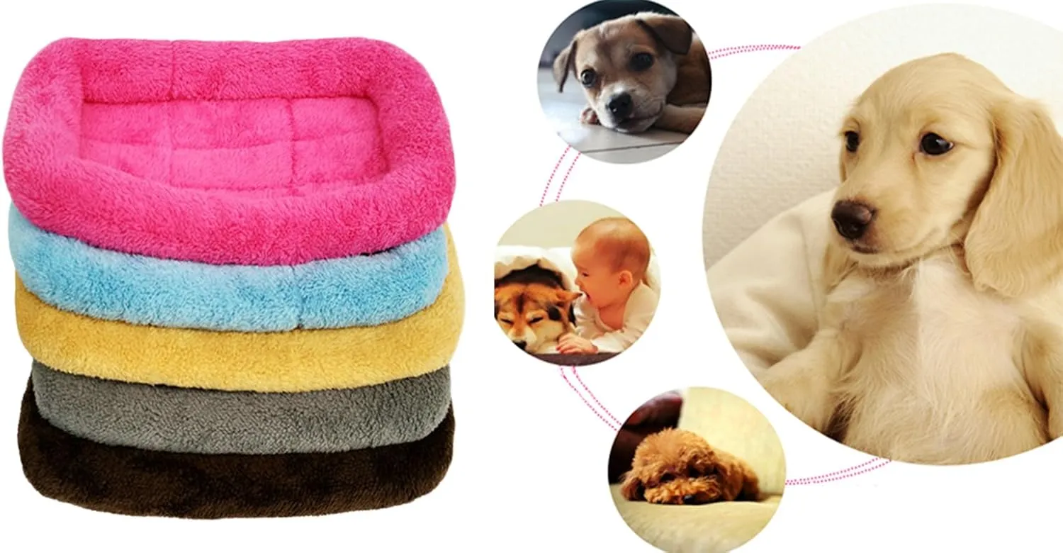 XIAOYU Winter Warm Comfortable Pet Dog Cat Sleeping Bed Mat for Pet House/Kennels/Cage/Crate Bed, Yellow, L