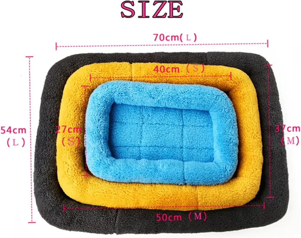 XIAOYU Winter Warm Comfortable Pet Dog Cat Sleeping Bed Mat for Pet House/Kennels/Cage/Crate Bed, Yellow, L